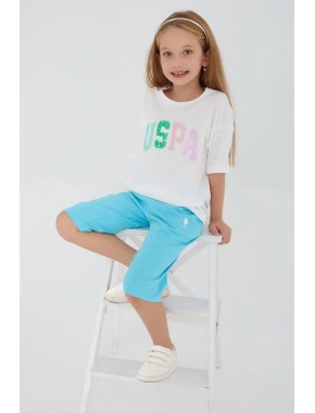 U.s. Polo Assn Round Font Color Beyaz Kız Çocuk Kapri Takım