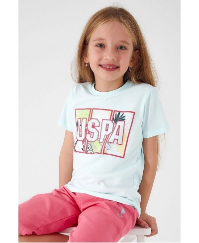  U.s. Polo Assn Colorful Leaves Yeşil Kız Çocuk Kapri Takım 