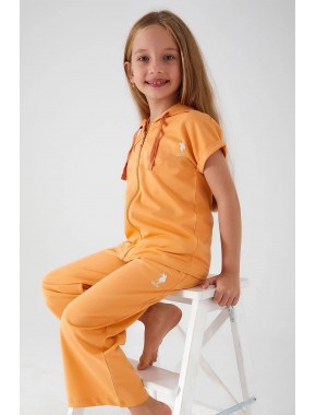 U.s. Polo Assn Zipper Thread  Kız Çocuk Kısa Kol Pijama Takım