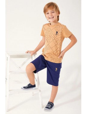 U.s. Polo Assn Shaped Kahve Erkek Çocuk Bermuda Takım