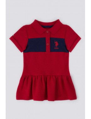 U.S. Polo Assn. Weaving A Frill Skirt Kırmızı Bebek Elbise