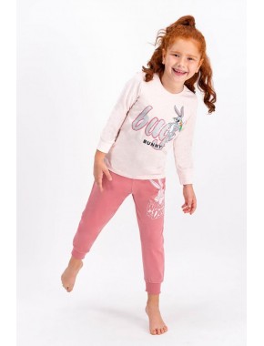 Bugs Bunny Lisanslı Pembemelanj Lisanslı Kız Çocuk Pijama Takımı
