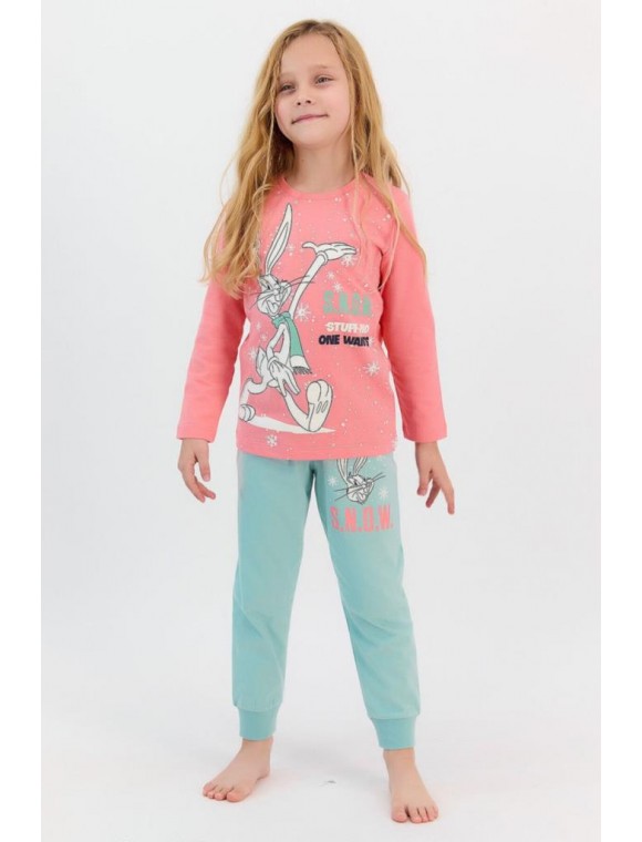 Bugs Bunny Lisanslı Snow Coral Kız Çocuk Pijama Takımı