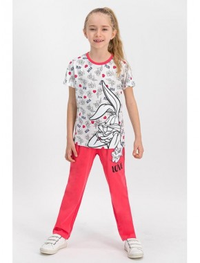 Bugs Bunny Lisanslı Kız Çocuk Pijama Takımı