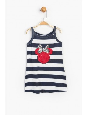 Disney Baby Minnie Mouse Kız Çocuk Askılı Pul Detaylı Elbise T20Y15506DSN01