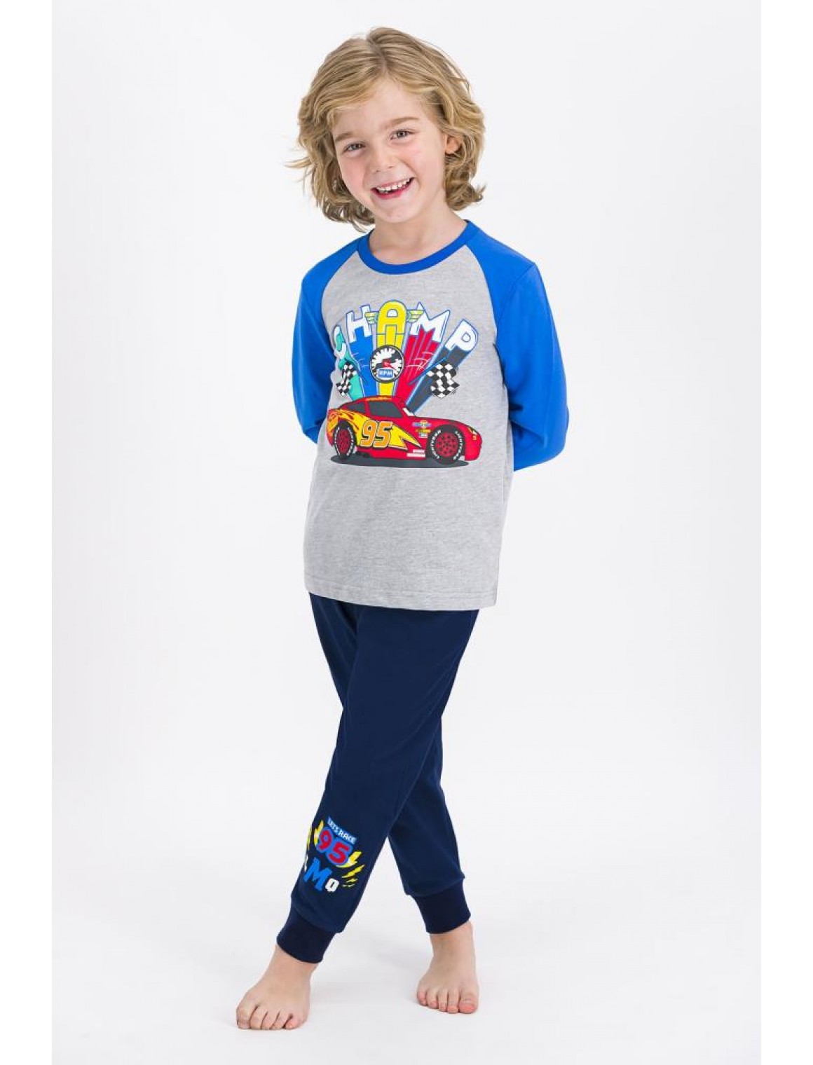 Erkek Çocuk Gri Melanj Pijama Takımı