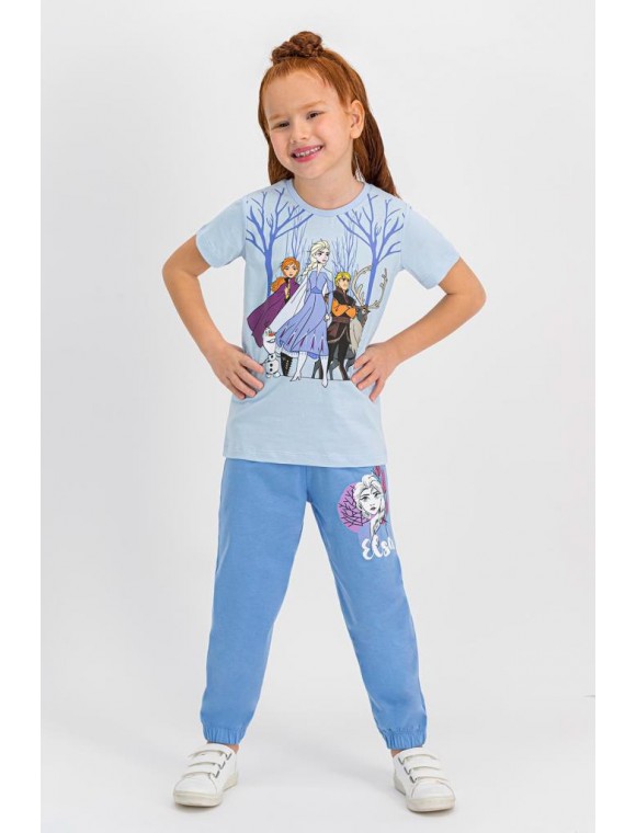 Karlar Ülkesi - Frozen Lisanslı Krem Kız Çocuk Pijama Takımı D4320-C