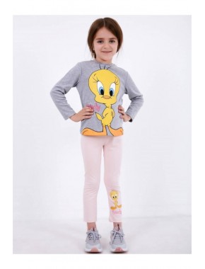 Kız Çocuk Gri Pijama Takımı