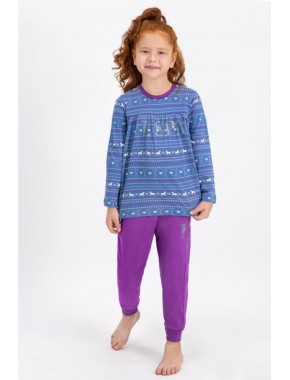 Kız Çocuk Mavi Pijama Takımı
