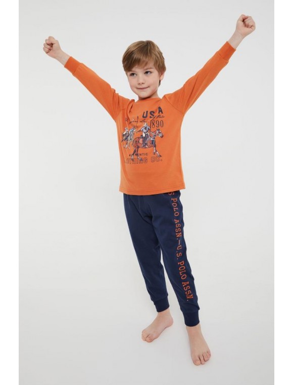 Lisanslı Authentic Kayısı Erkek Çocuk Uzun Kol Pijama Takım
