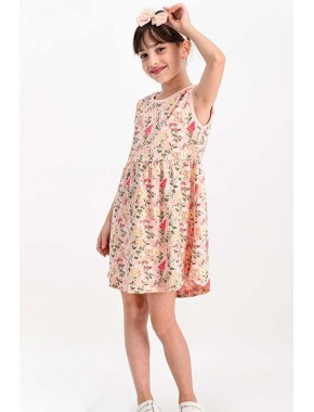 Little Flowers Somon Kız Çocuk Homewear Elbise