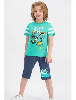 Looney Tunes Lisanslı Koyu Petrol Erkek Çocuk Kapri Takım