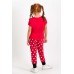 Mickey Mouse Lisanslı Kırmızı Kız Çocuk Pijama Takımı D4305-C