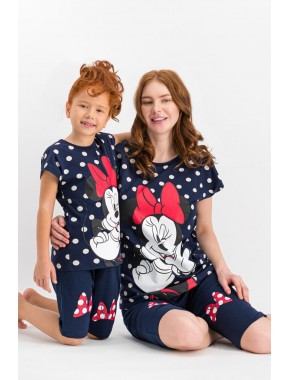 Minnie Mouse Lisanslı Kırmızı Kız Çocuk Kapri Takım