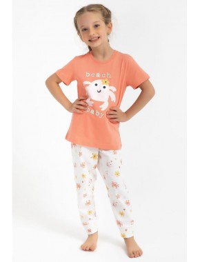 Rolypoly Beach Baby Coral Kız Çocuk Pijama Takımı