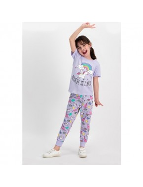 Believe Magic Lila Kız Çocuk Pijama Takımı