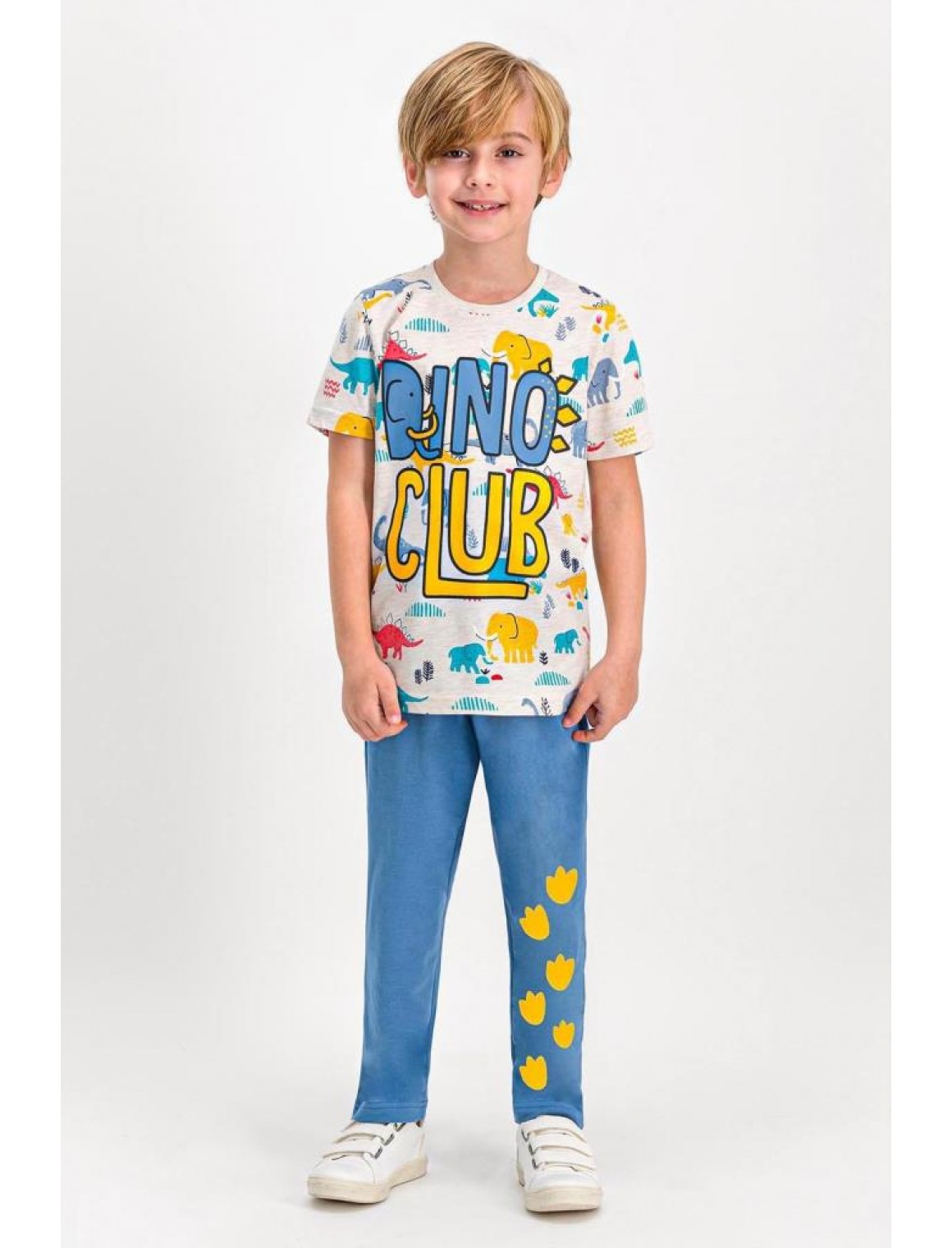 Rolypoly Dino Club Kremmelanj Erkek Çocuk Pijama Takımı RP1631C