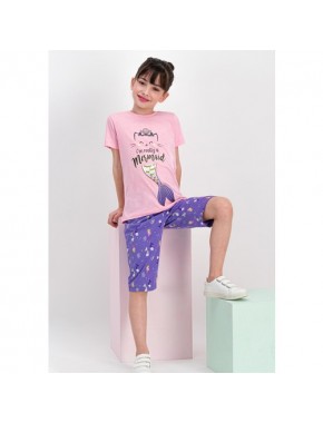 Really Mermaid Açık Pembe Kız Çocuk Kapri Takım
