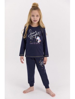 Rolypoly Shine Bright Lacivert Kız Çocuk Mevsimlik Pijama Takımı
