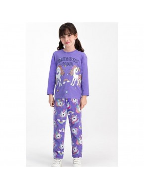 RolyPoly Unicorn Club Karmelanj Kız Çocuk Pijama Takımı