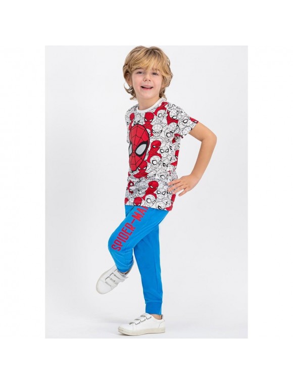 Spider Man Lisanslı Krem-Lacivert Erkek Çocuk Pijama Takımı