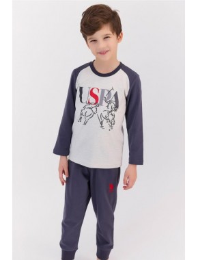 U.s. Polo Assn Bejmelanj Füme Erkek Çocuk Pijama Takımı