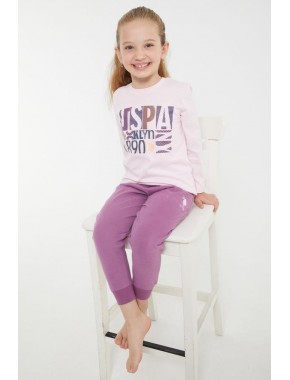 U.s. Polo Assn Lisanslı Classic Pembe Kız Çocuk Uzun Kol Pijama Takım