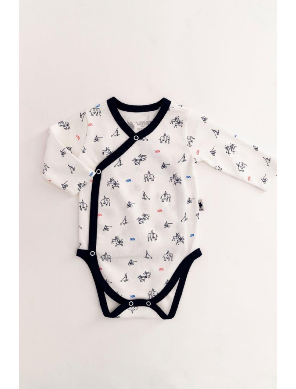 U.S. Polo Assn Lisanslı Krem Bebek 2�Li Body Zıbın