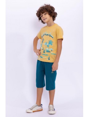 U.S. Polo Assn Palm Krem Erkek Çocuk Kapri Takım